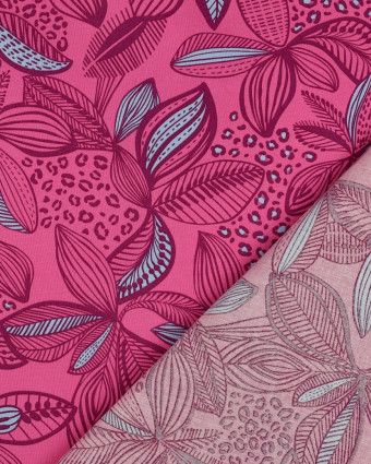 Tissu Coton Enduit Rose Motif Fleuri Ethnique - Mercerine