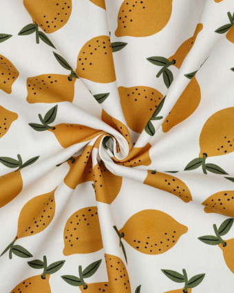Toile Canvas Ecrue Motif Citron - Mercerine