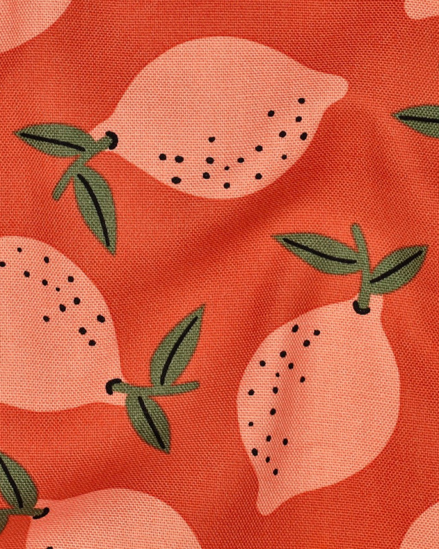 Toile Canvas Orange Motif Citron - Mercerine
