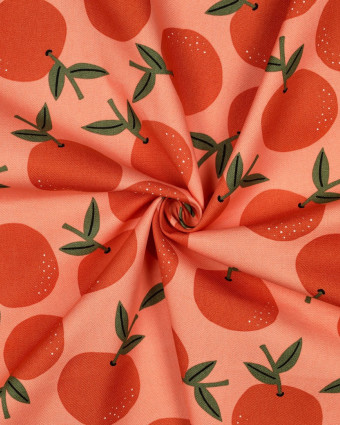 Toile Canvas Orange Motif Clémentine - Mercerine