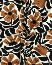 Toile Canvas Motif Fleuri Caramel