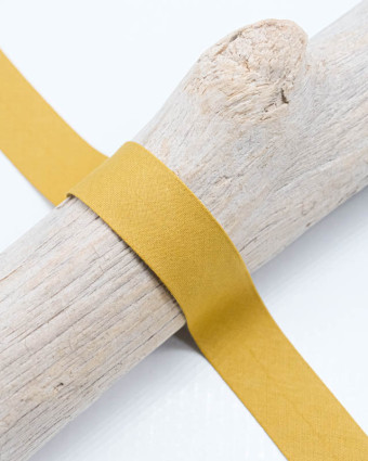 Biais Coton Bio Jaune Moutarde 20mm - Mercerine