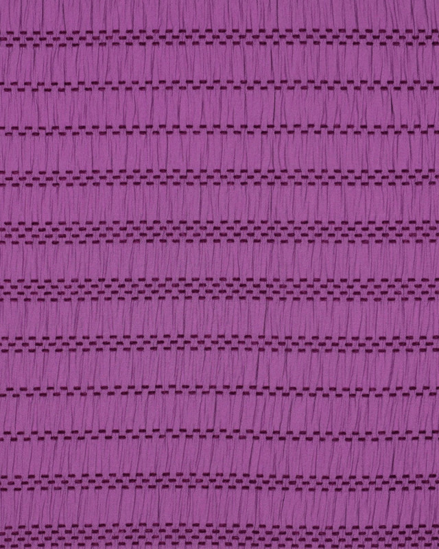 Tissu Seersucker Effet Smocké Fil Velours Violet - Mercerine