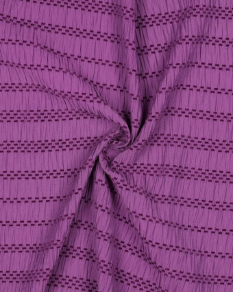 Seersucker Effet Smocké Fil Velours Violet - Mercerine