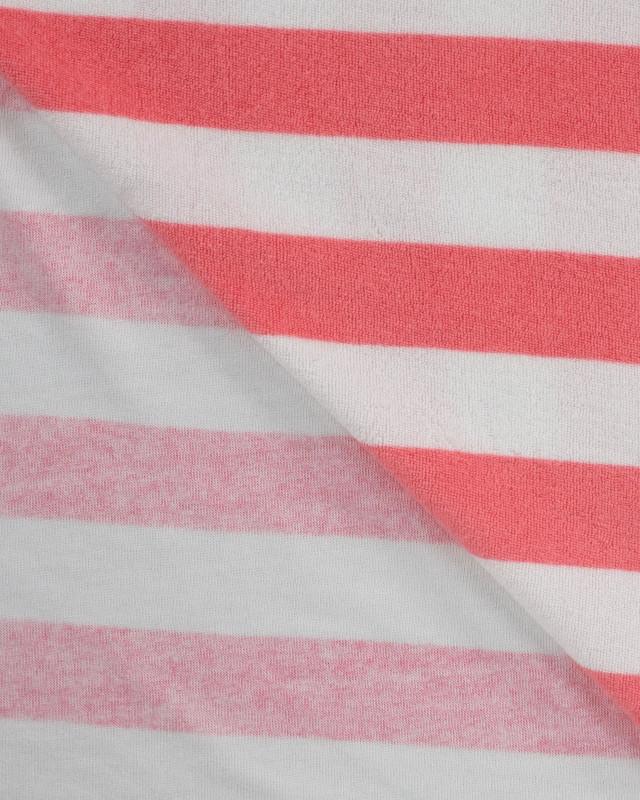 Tissu Mini Eponge Rayures Rose - Mercerine