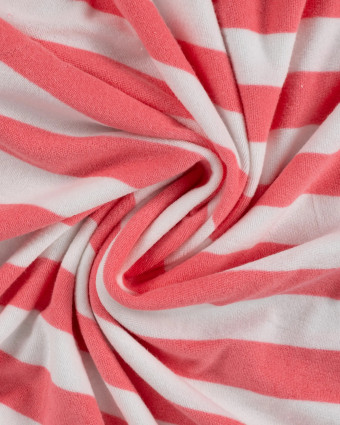 Tissu Mini Eponge Rayures Rose - Mercerine