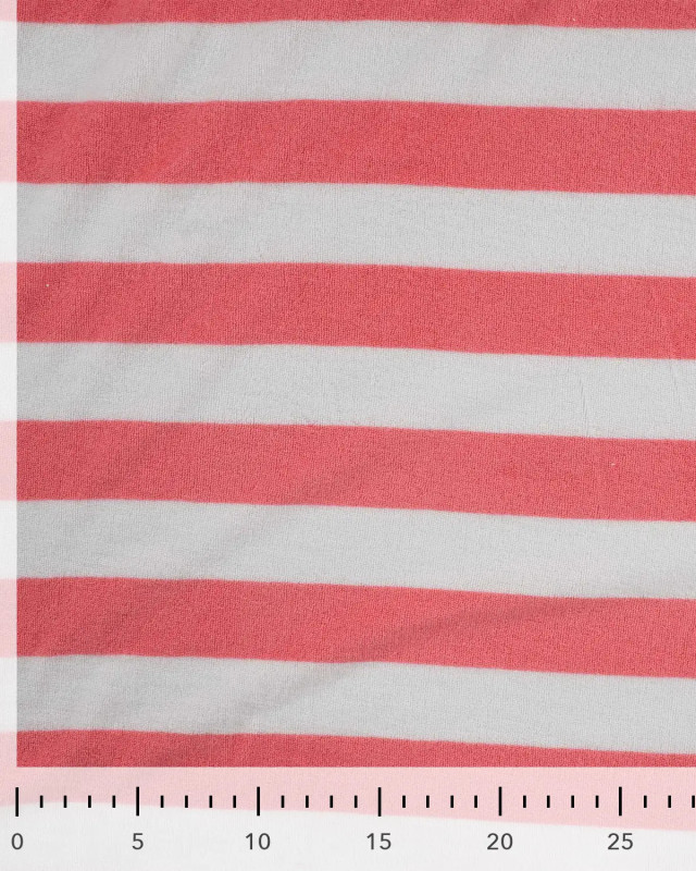 Tissu Mini Eponge Rayures Rose - Mercerine
