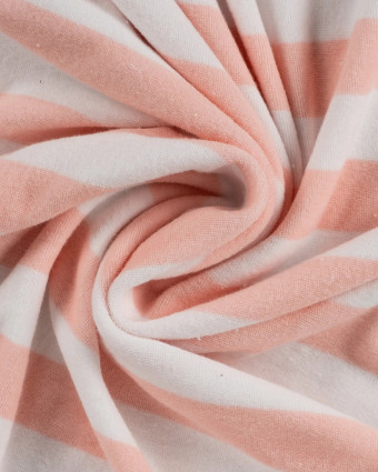 Tissu Mini Eponge Rayures Rose Poudré - Mercerine