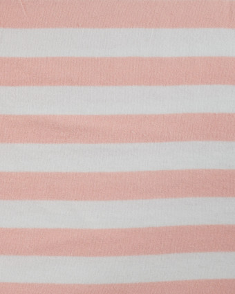 Tissu Mini Eponge Rayures Rose Poudré - Mercerine