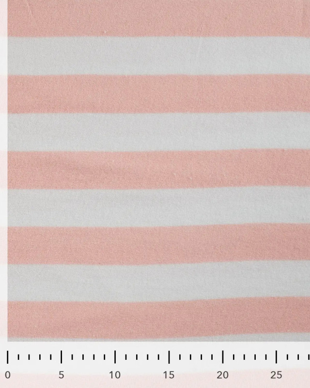Tissu Mini Eponge Rayures Rose Poudré - Mercerine