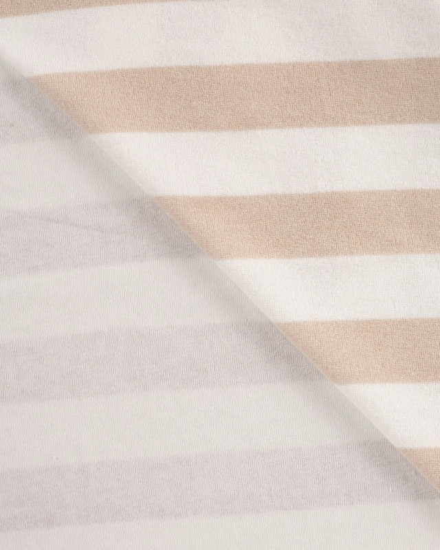 Tissu Mini Eponge Rayures Sable - Mercerine