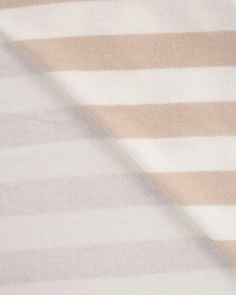 Tissu Mini Eponge Rayures Sable - Mercerine