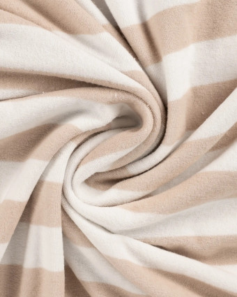 Tissu Mini Eponge Rayures Sable - Mercerine