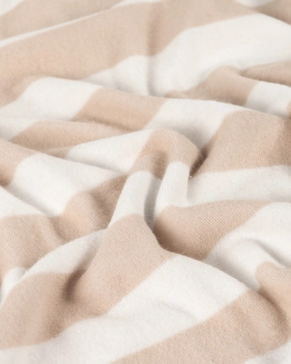 Tissu Mini Eponge Rayures Sable - Mercerine