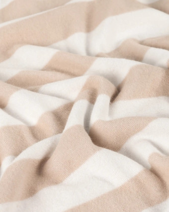 Tissu Mini Eponge Rayures Sable - Mercerine