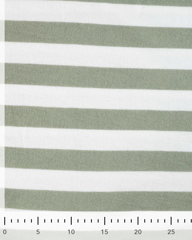 Tissu Mini Eponge Rayures Sauge - Mercerine