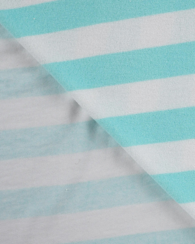 Tissu Mini Eponge Rayures Sauge - Mercerine