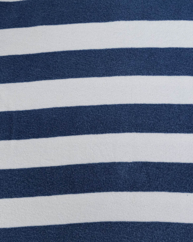 Tissu Mini Eponge Rayures Bleu Océan - Mercerine