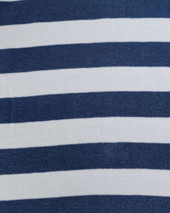 Tissu Mini Eponge Rayures Bleu Océan - Mercerine