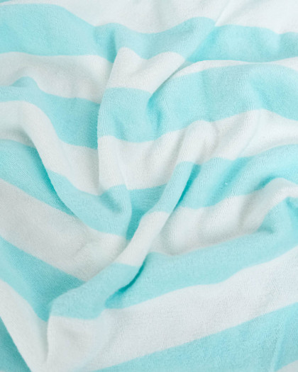 Tissu Mini Eponge Rayures Aqua - Mercerine