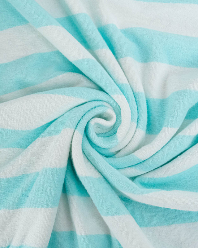 Tissu Mini Eponge Rayures Sauge - Mercerine
