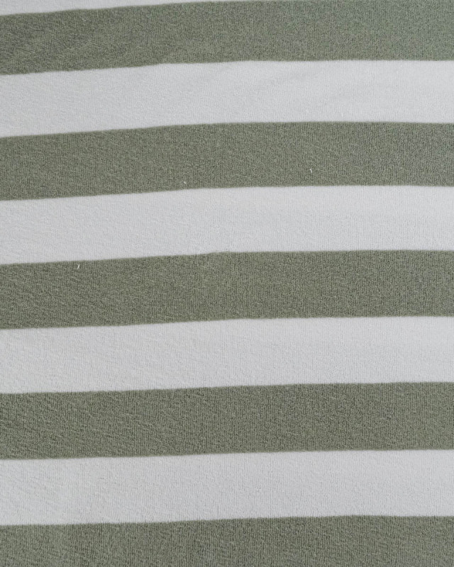 Tissu Mini Eponge Rayures Sauge - Mercerine