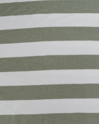 Tissu Mini Eponge Rayures Sauge - Mercerine