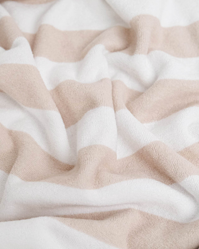 Tissu Mini Eponge Rayures Sable - Mercerine