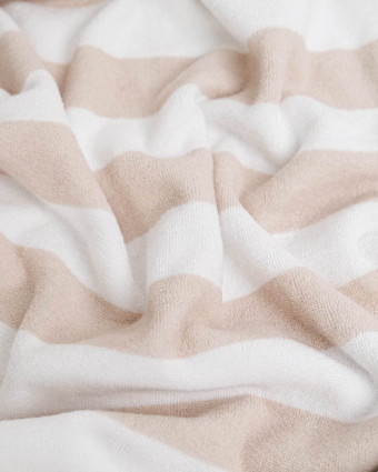 Tissu Mini Eponge Rayures Sable - Mercerine