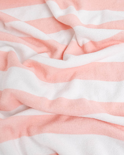 Tissu Mini Eponge Rayures Rose Poudré - Mercerine