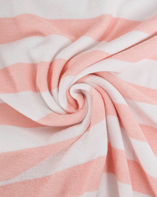 Tissu Mini Eponge Rayures Rose Poudré - Mercerine