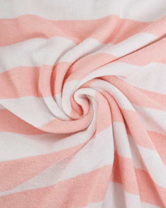 Tissu Mini Eponge Rayures Rose Poudré - Mercerine
