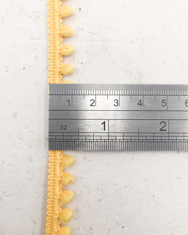 Coupon - Galon mini pompon jaune x1m
