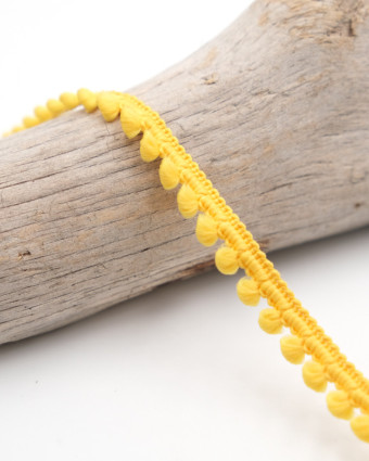 Coupon - Galon mini pompon jaune x1m