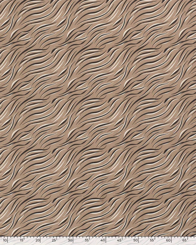 Jersey coton imprimé Zèbre OekoTex : fond vert ou Moka - Mercerine