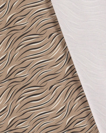 Jersey coton imprimé Zèbre OekoTex : fond vert ou Moka - Mercerine