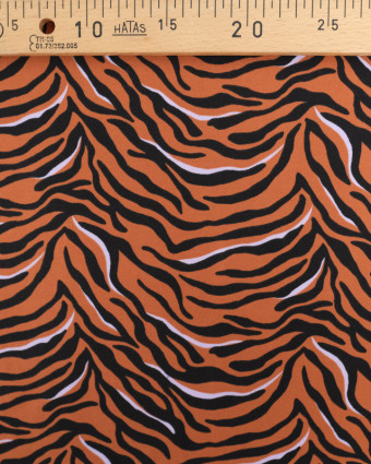 Tissu Jersey Zèbre Caramel Oeko-Tex - Mercerine