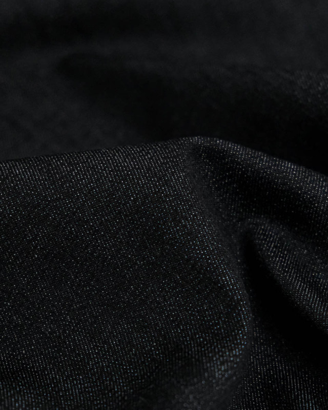 Tissu Jean Noir Chiné Stretch - Mercerine