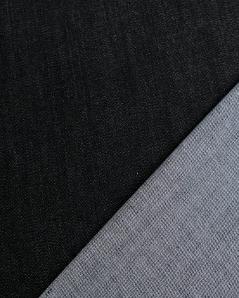 Tissu Jean Noir Chiné Stretch - Mercerine