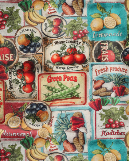 Toile Canvas Motif Digital Vegetables - Mercerine
