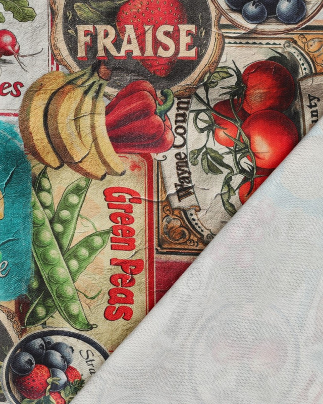 Toile Canvas Motif Digital Vegetables - Mercerine