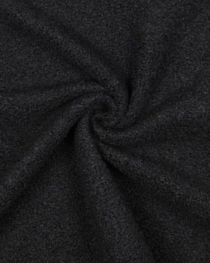 Tissu Petites Bouclettes Envers Polaire Noir - Mercerine