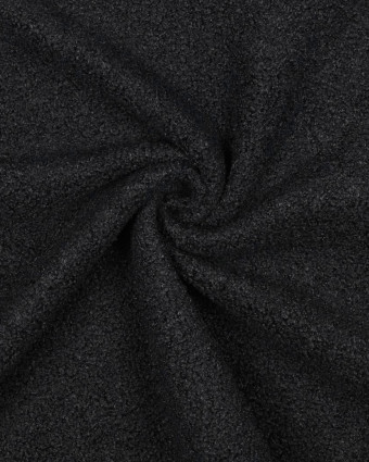Tissu Petites Bouclettes Envers Polaire Noir - Mercerine