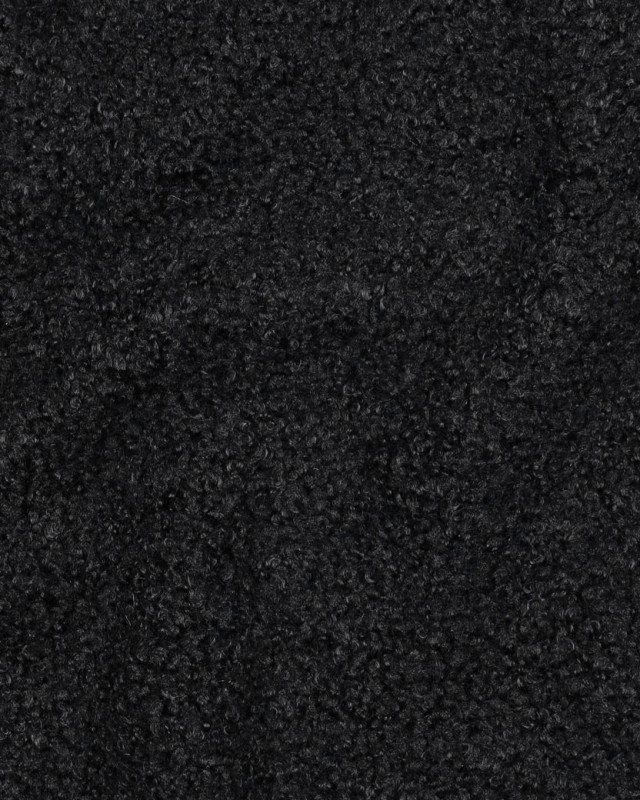 Tissu Petites Bouclettes Envers Polaire Noir - Mercerine