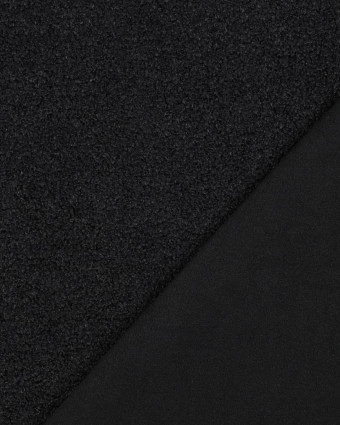 Tissu Petites Bouclettes Envers Polaire Noir - Mercerine