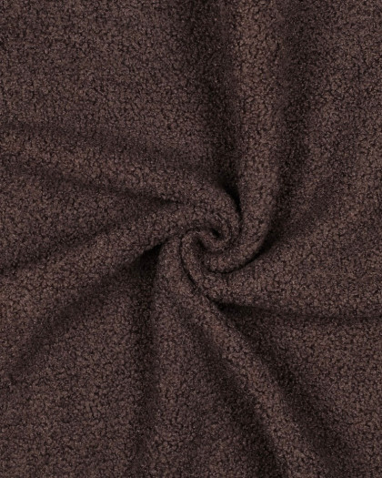 Tissu Petites Bouclettes Envers Polaire Chocolat - Mercerine
