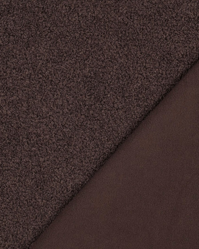 Tissu Petites Bouclettes Envers Polaire Chocolat - Mercerine