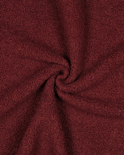 Tissu Petites Bouclettes Envers Polaire Bordeaux - Mercerine
