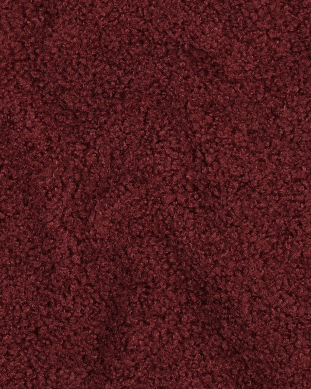 Tissu Petites Bouclettes Envers Polaire Bordeaux - Mercerine