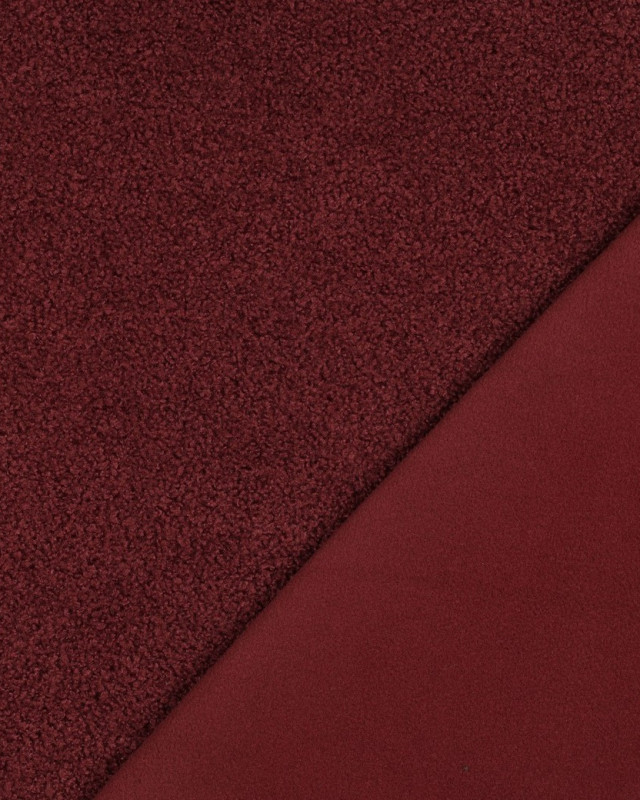 Tissu Petites Bouclettes Envers Polaire Bordeaux - Mercerine
